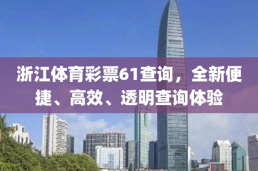 浙江体育彩票61查询，全新便捷、高效、透明查询体验